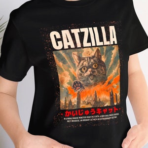 Catzilla Shirt, Catzilla T-Shirt, Synthwave Shirt, Retro Catzilla T Shirt, Catzilla Tee, Catzilla Cute Cat Stuff T-Shirt, Catzilla Tshirt
