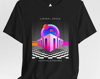 Liminal Space Anything Is Possible Shirt, Abstract Surreal Graphic Tee, Retro Futuristic Shirt, Space City Theme, Geometric Liminal Art Tee