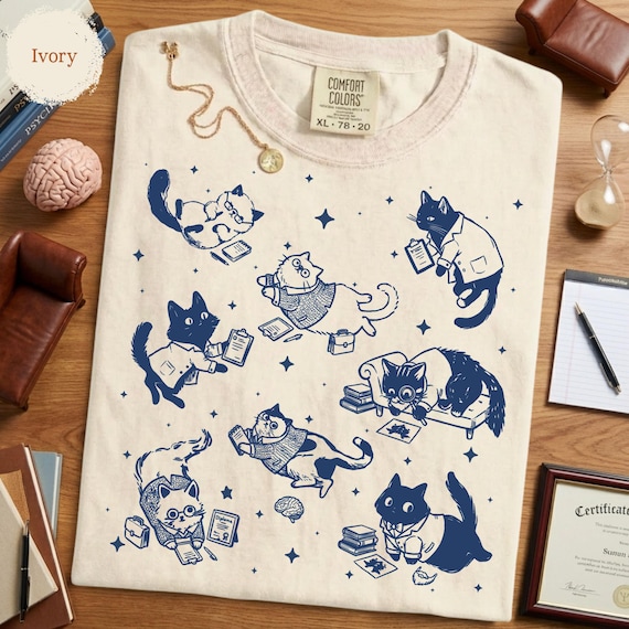 Cute Cats Psychologist Shirt – Therapy Counselor Gift