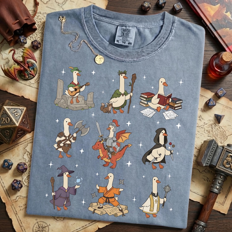 Silly Goose DND Shirt - Funny Dungeon Master Gift, Comfort Colors Fantasy Nerd Sweatshirt, Dungeons Roleplaying Gamer Shirt image 6