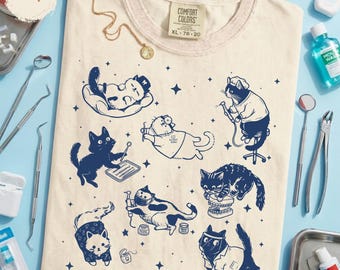 Dentist Cute Cat Shirt - Dental Assistant Graduation Gift, Orthodontist Student Gift