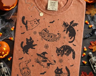 Halloween Cats Shirt and Sweatshirt: Cute Spooky Costume Design, Cat Lover Gift