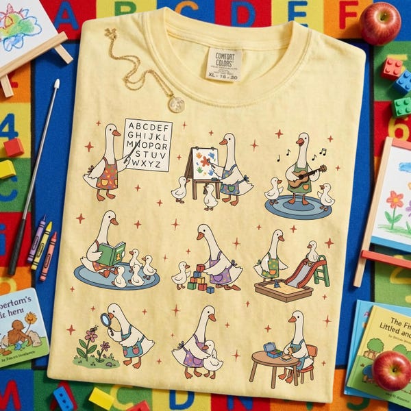 Chemise d'enseignant de maternelle - Silly Goose enseignants de l'élémentaire et de la maternelle, chemise de puériculture, cadeau de rentrée