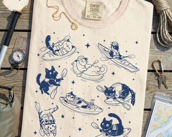 Cute Cat Kayaking Shirt – Funny River Trip Apparel