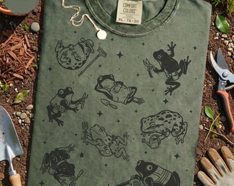 Funny Gardener Frogs Shirt - Landscaper Gift Tee, Cute Plant Lover Frog Shirt for Gardeners