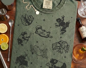 Funny Bartender Frogs Shirt - Mixologist Gift Tee, Cute Cocktail Frog Shirt for Bar Staff