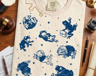 Funny Lawyer Frogs Shirt - Attorney Gift Tee, Cute Frog Shirt for Judge, Law Student and Legal Office