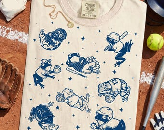 Funny Softball Frogs Shirt - Softball Player Gift Tee, Cute Frog Shirt for Coach, Mom, Dad and Team Fans