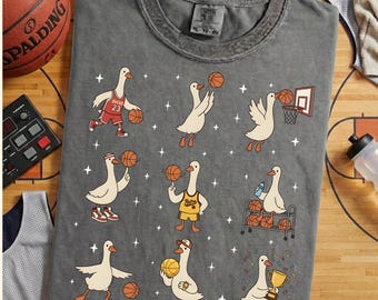 Silly Goose Basketball Shirt -  Game Day Basketball Fan Gift, Comfort Colors Sport Mom Dad Shirt