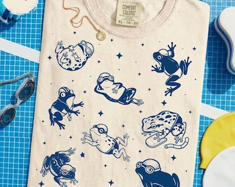 Funny Swimming Frogs Shirt - Swimmer Gift Tee, Cute Frog Shirt for Swim Team, Coach, Mom and Dad