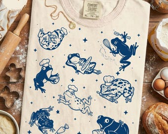 Funny Baker Frogs Shirt - Cute Baking Gift Tee, Pastry Chef Frog Shirt for Bakery Lovers