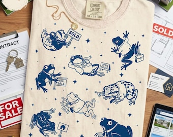 Funny Realtor Frogs Shirt - Real Estate Agent Gift Tee, Cute Frog Shirt for Realtors