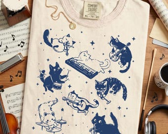 Music Teacher Shirt - Cute Cat Band Music Teacher Gift, Teacher Appreciation Gift