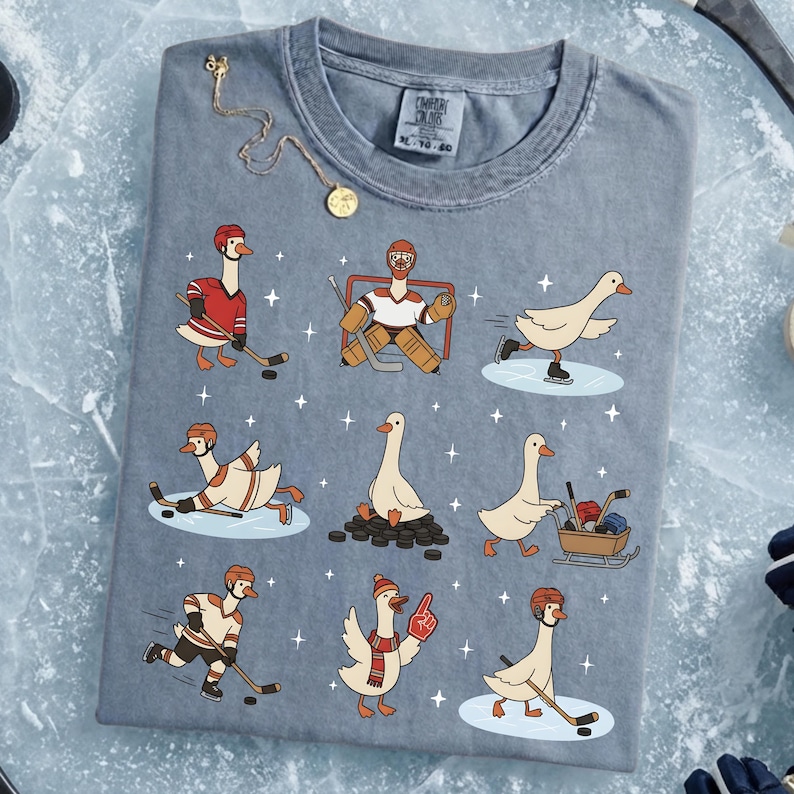 Silly Goose Hockey Shirt - Hockey Fan Apparel, Team Hockey Game Day, Winter Sports Gift image 1