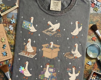 Silly Goose Puzzle Shirt - Funny Jigsaw Puzzle Lover Gift,  Jigsaw Enthusiast Tee