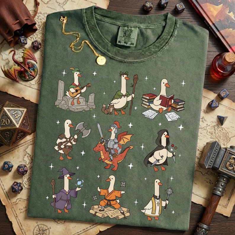 Silly Goose DND Shirt - Funny Dungeon Master Gift, Comfort Colors Fantasy Nerd Sweatshirt, Dungeons Roleplaying Gamer Shirt image 1