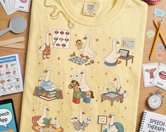 Speech Therapy Silly Goose Shirt - SLP SLPA AAC Communication Shirt, Neurodiversity Support Tee, Comfort Colors Goose Meme Shirt