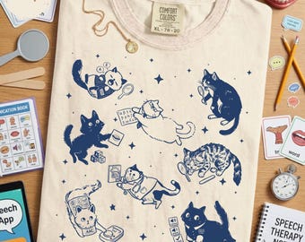 Cute Cat Speech Therapy Shirt – SLP, AAC, Neurodiversity Tee