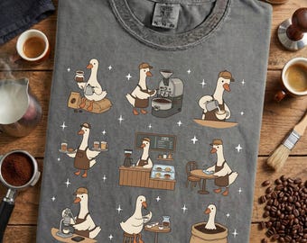 Silly Goose Barista Shirt - Funny Coffee Lover Gift, Espresso Lover Tee, Barista Comfort Colors Gift, Cafe Worker Shirt