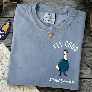Comfort Colors® Silly Goose Pilot Shirt – Custom Name Navy Aviator Tee, Airplane Lover Gift, Air Force Family, Retirement Gift