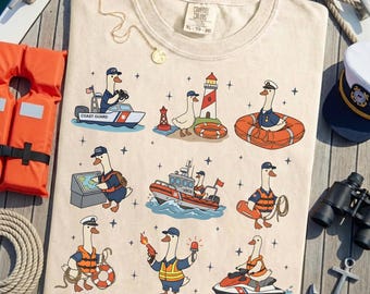 Silly Goose Coast Guard Shirt - Funny USCG Sailor Gift Comfort Colors Tee, Navy Maritime Military Goose Meme Shirt, Coast Guard Retired Gift