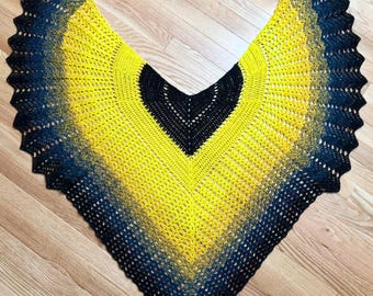 Sciarpa all'uncinetto "Ali" "Sacrificio Finale" in giallo/nero