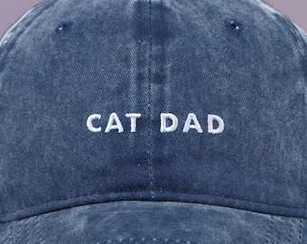 Cat Dad Hat - Embroidered Baseball Cap | Adjustable Cotton Twill - Perfect for Cat Dads, Unique Pet Lover Gift - FREE Delivery