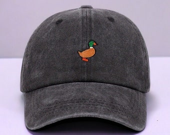 Duck Borduurbare Cap - Schattig Bird Watcher Gift - Handgemaakt Vaderdagcadeau - GRATIS verzending