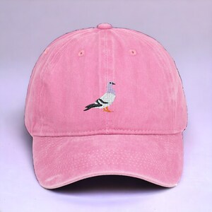 Embroiderable Pigeon Hat Custom Bird Cap Ideal for Nature Lovers Thoughtful Birthday Gift Unique Father's Day Gift FREE Delivery Pink