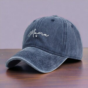 Bonnet à broder maman Cadeau fête des mères/anniversaire pour femme/mère/grand-mère Casquette de baseball personnalisée Chapeaux uniques Bleu