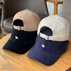 Casquette brodée avec ours en dessin animé Jolie casquette de baseball unisexe, femme homme, tenue décontractée, cadeau parfait pour les amoureux des animaux image 2