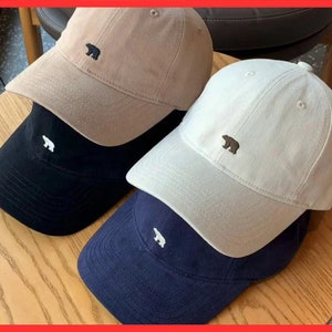 Berretto ricamato orso cartone animato simpatico cappello da baseball unisex da donna per abbigliamento casual, regalo perfetto per gli amanti degli animali immagine 1