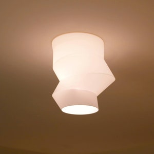STACK - Sculptural, 3D printed flush mount light sits beautifully flush to the ceiling. Simple to install and swap designs in seconds!
