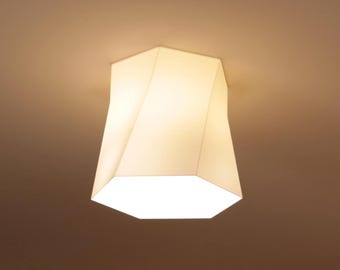 Soft Turn - Modern Angled Flush Mount Ceiling Light: 3D Printed Fixture