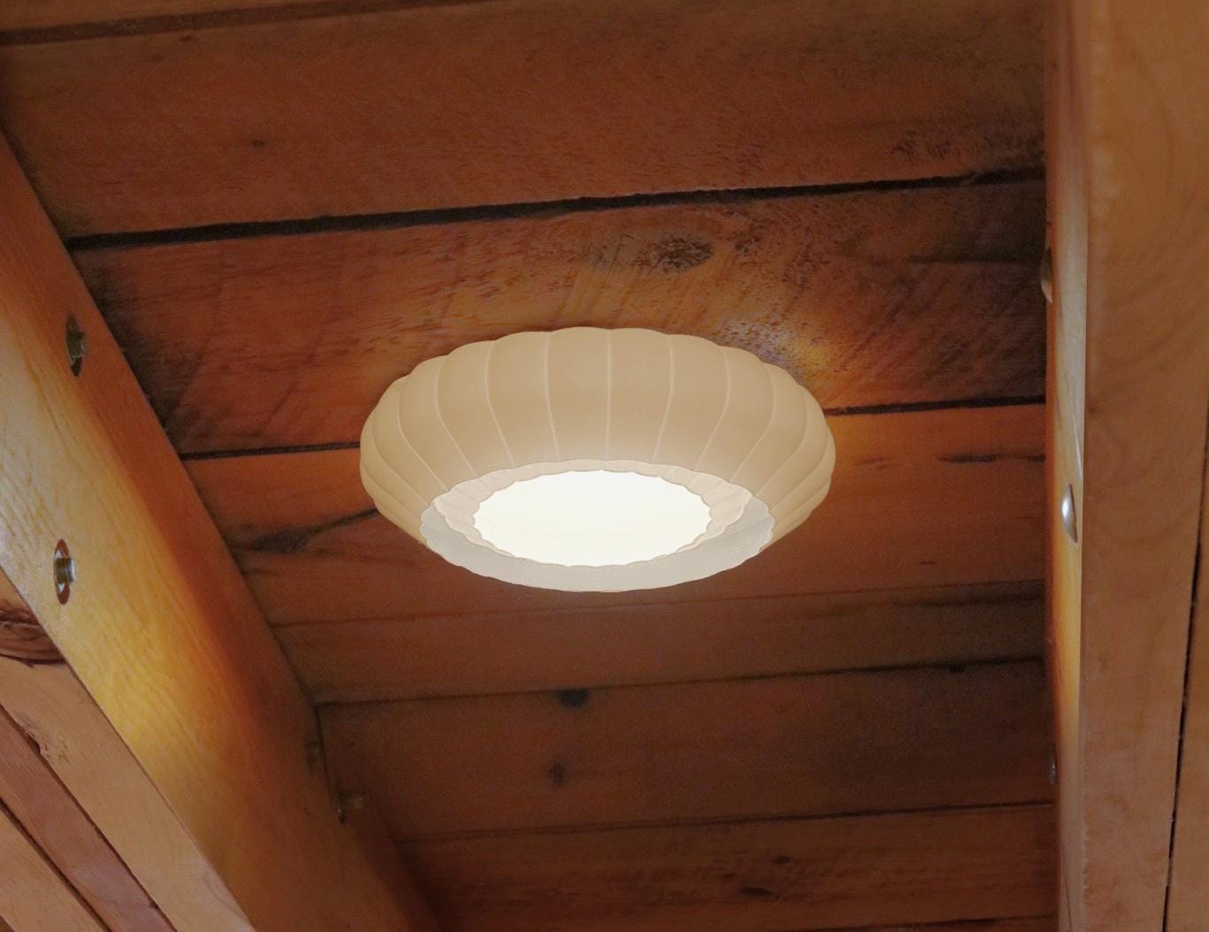 Recessed Light Shade, 6"- NO TOOLS NEEDED, easy to install!  Our Peony decorative shade for 6" led or can lights clips on, renter friendly!