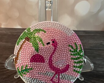 Tropical themed diamond art coasters