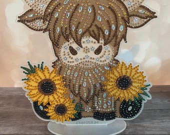 Cow themed diamond art coasters