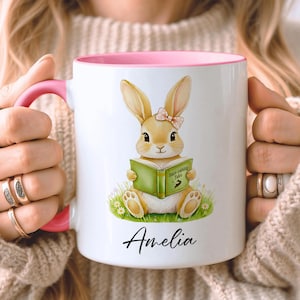 PERSONALISED Rabbit Mug | Gift For Rabbit Lover | Reading Gift | Daughter Children's Cup