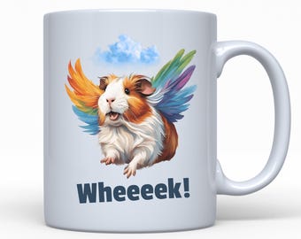 Funny Guinea Pig Mug, Guinea Pig Gift, Gift For Guinea Pig Lover, Birthday Present, Gift For Girlfriend, Flying Pig, Guinea Pig Christmas,