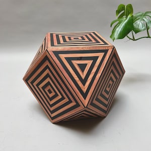 Bone Inlay Side Table – Handmade Moroccan Accent Table – Modern Geometric Nightstand
