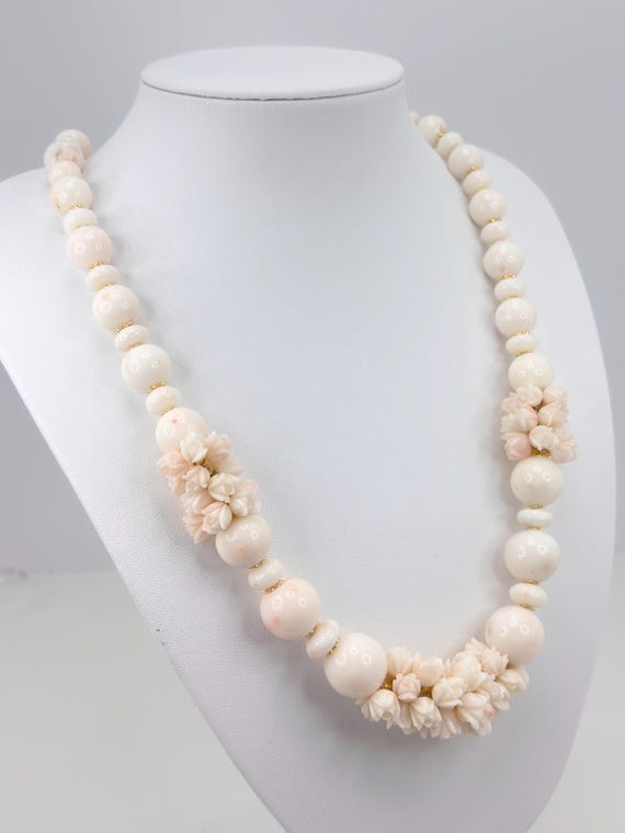 Necklace in natural pink CORAL from the Pacific Ocean and gold-plated 925 SILVER clasp
