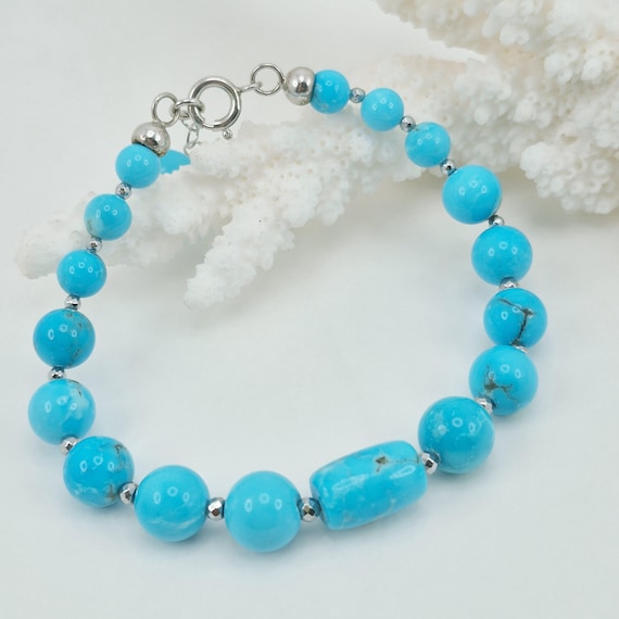 Arizona Turquoise Bracelet, Hematite, 925 Silver