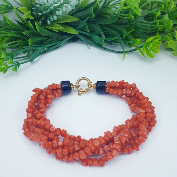 Orange coral bracelet clearance