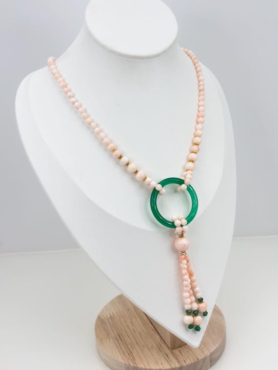 Necklace in natural pink CORAL from the Pacific Ocean and gold-plated 925 SILVER clasp