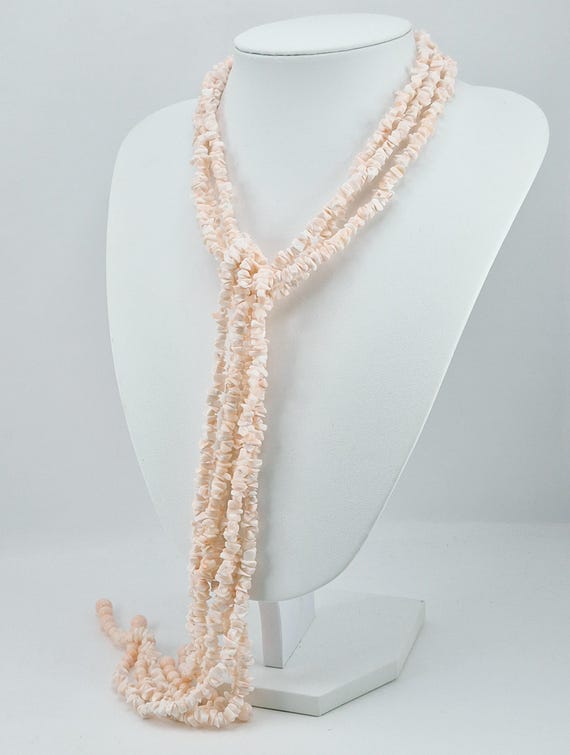 Versatile and handcrafted pink coral scarf necklace, Italian craftsmanship.