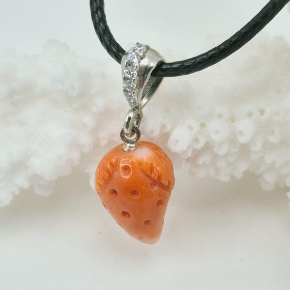 Cherry coral strawberry necklace