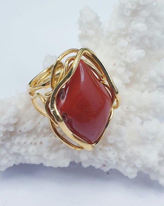 Mediterranean Red Coral Ring