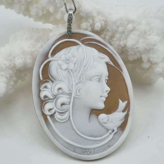 Hand-engraved cameo, 925 silver, Italian craftsmanship