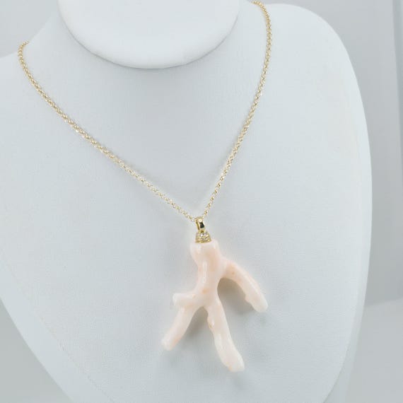 Pink coral branch, Pacific origin, natural shape, gold-plated 925 silver, Italian craftsmanship