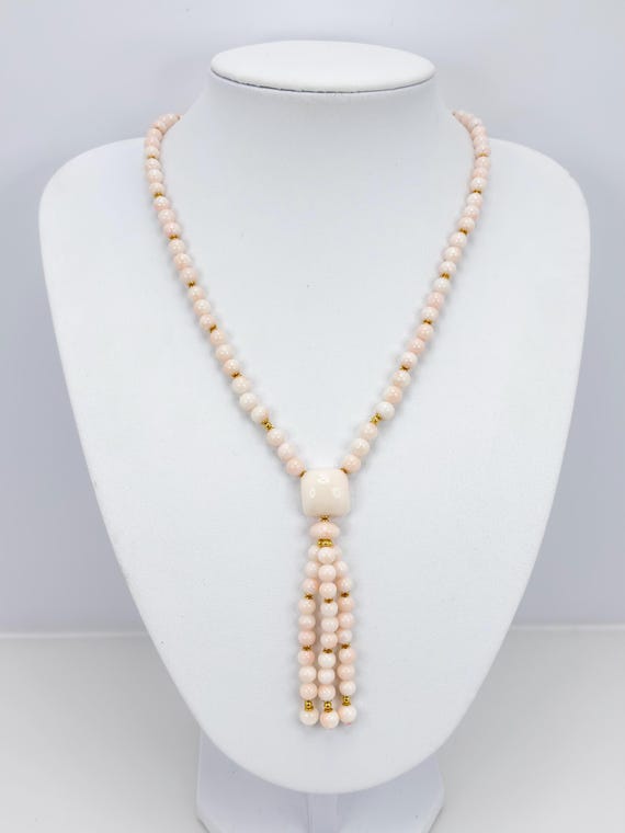 Necklace in natural pink CORAL from the Pacific Ocean and gold-plated 925 SILVER clasp
